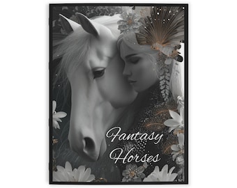Fantasy Horses Coloring Book, Relaxing Horse Illustration Pages