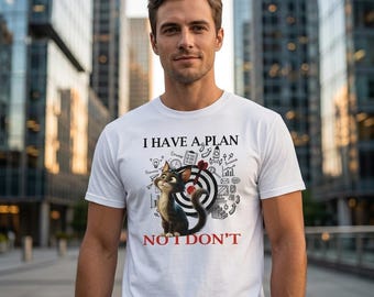 Camiseta de gato – "Tengo un plan (No, no lo tengo)" Camiseta con eslogan sarcástico (100% algodón)