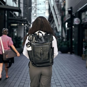 Sac à dos en cuir pour femmes | Sac en cuir | Sac à dos de travail chic | Sac à dos femme | Sac de travail | Sac à dos City | Sac à dos de travail unisexe | Cadeau pour elle