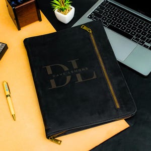 Gift for Lawyer | Personalized Leather Legal Padfolio | Custom Zipper Portfolio for Men | Law School Graduation Gift for Attorneys