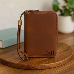 Personalized Full Grain Leather Passport Holder: Travel Wallet Classic Brown