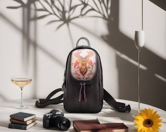 Vintage Leather Backpack for Women | Floral Embossed, Lightweight & Durable | Chic Handcrafted Rucksack | Available in Multiple Colors