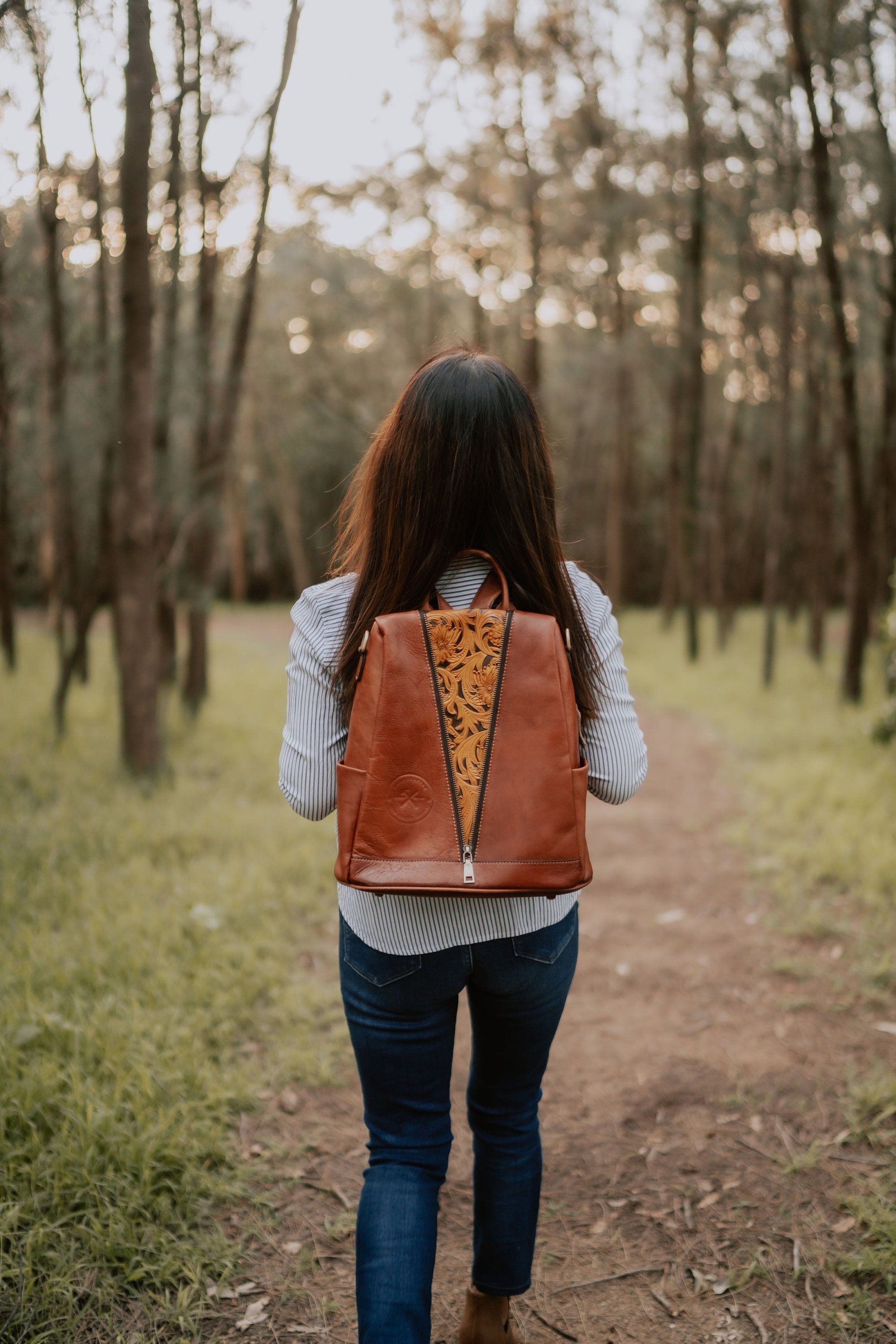 Gorgeous Cowhide Tan Leather Backpack Mini Leather Backpack Cowhide Backpack Highlands Mini  main image 3