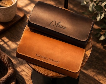 Personalized Leather Watch Roll – Engraved Travel Watch Case