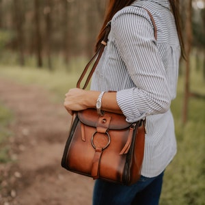 Versatile Leather Handbag Perfect Handmade Gift for Her, Elegant Choice for Mom on Valentine's Day or Girlfriend's Special Surprise image 1