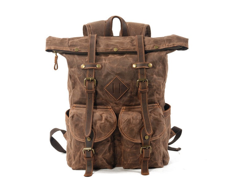 Canvas Rucksack Rugged Waxed Canvas Bushcraft Backpack: Rugged Leather Camping Rucksack - Etsy