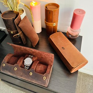 Personalized Leather Watch Case Engraved Watch Holder for Mom Unique Mother's Day Gift Elegant Watch Organizer Custom Watch Box imagem 6