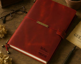 Floral Leather Journal for Her A5 Personalized Refillable Notebook with Name or Initial | Custom Gift for Women, Wife, Daughter, Birthday