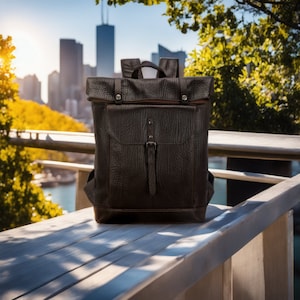 Sac à dos artisanal en cuir pleine fleur pour homme, grand sac en cuir pleine fleur, sac à dos de luxe en cuir marron pour femme, sac à dos unisexe de haute qualité
