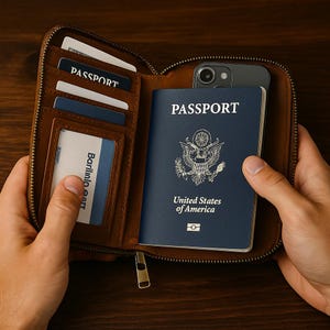 Personalized Full Grain Leather Passport Holder: Travel Wallet image 2