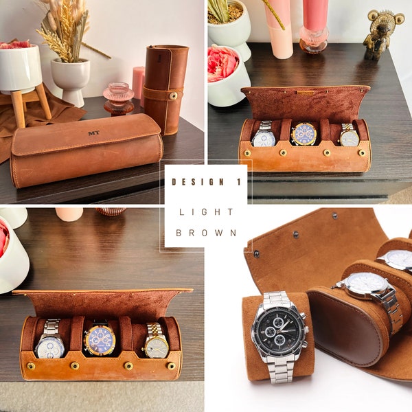 Personalized Leather Watch Case - Engraved Watch Holder for Mom - Unique Mother's Day Gift - Elegant Watch Organizer - Custom Watch Box