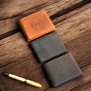 Personalized Wallet,Mens Wallet,Engraved Wallet,Groomsmen Wallet,Leather Wallet,Custom Wallet,Boyfriend Gift for Men,Christmas Gift for Him