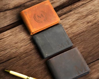 Personalized Wallet,Mens Wallet,Engraved Wallet,Groomsmen Wallet,Leather Wallet,Custom Wallet,Boyfriend Gift for Men,Christmas Gift for Him