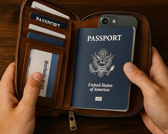Personalized Leather Passport Cover: Handmade Travel Wallet