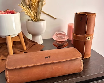 Leather Travel Watch Roll: Personalized Watch Case, Groomsmen Gift