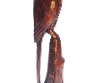 Parrot Mermaid Collections Single Log Wood Bird Carving