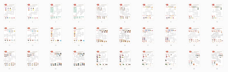 Turkish Vocabulary Crossword Puzzle Worksheets-a1 - Etsy