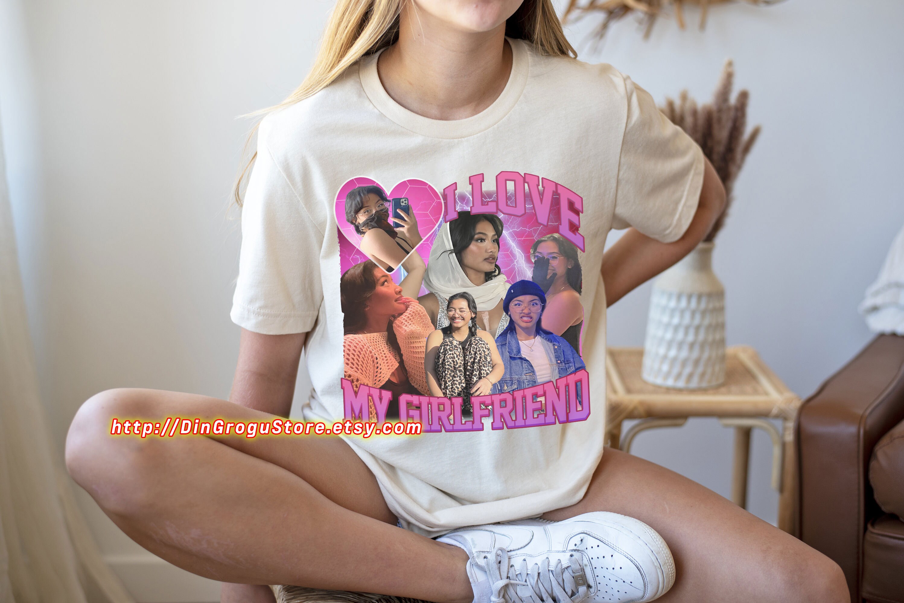 Personalized Photo T-Shirt for Girlfriend - Casual Graphic Tee for Couples, Anniversary Gift, Soft Fabric, Custom Design, Unisex