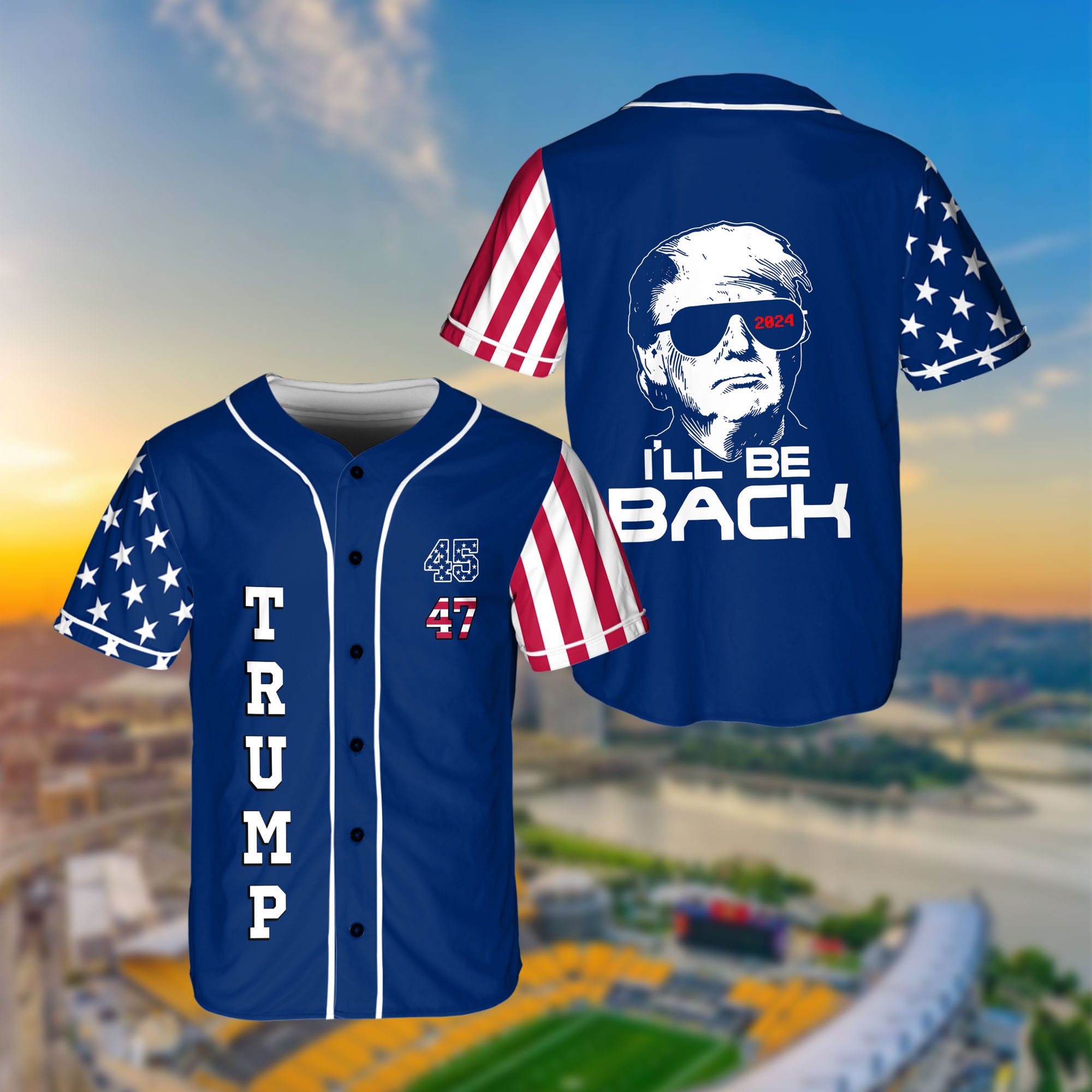 I ll Be Back 45 47 Donald Trump Take America Back Jersey 4th of July Baseball Jersey Usa Team Trump 47 Baseball Jersey Etsy