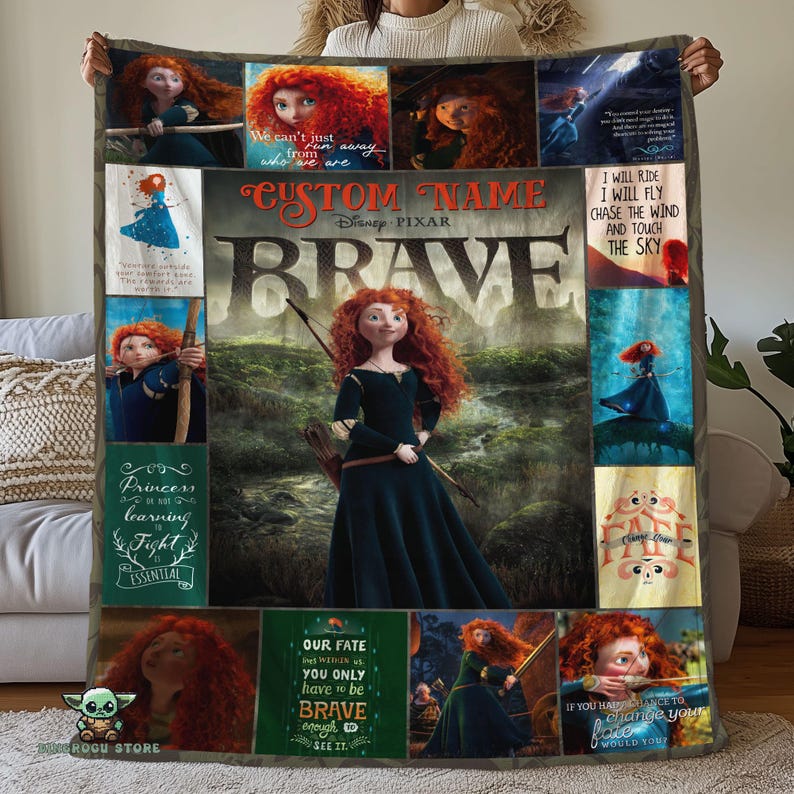 Custom Brave Pictures Collage Blanket, Cartoon Movie Blanket, Brave