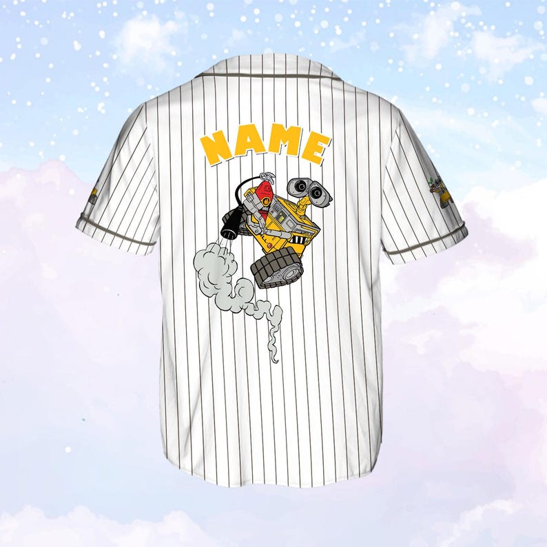 Custom Name Wall E Baseball Jersey, Disney Wall E Characters Jersey