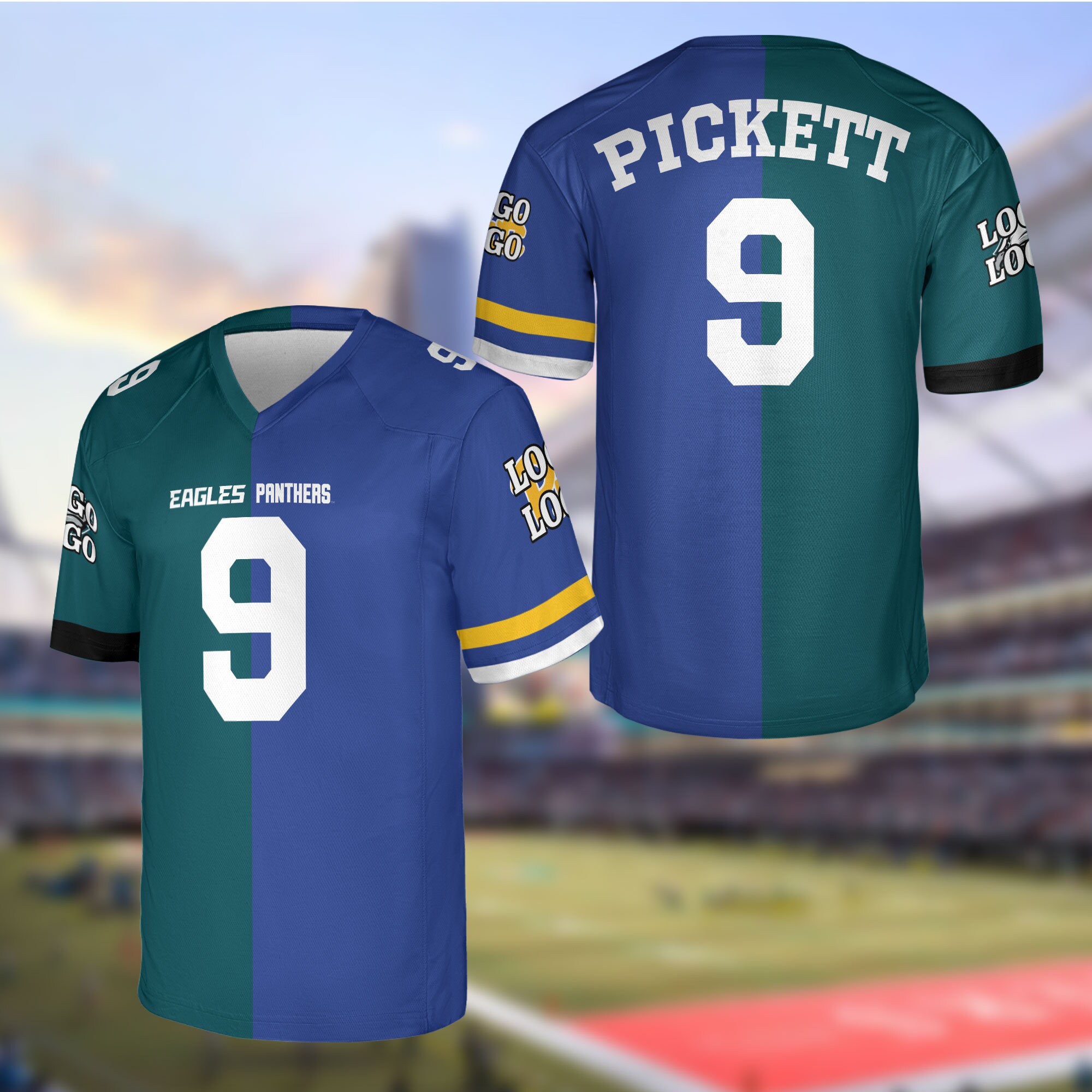 Pickett Split Football Jersey Kenny Two Football Team Jersey Football Jersey Uniform Custom Half and Half Sport Jersey Etsy