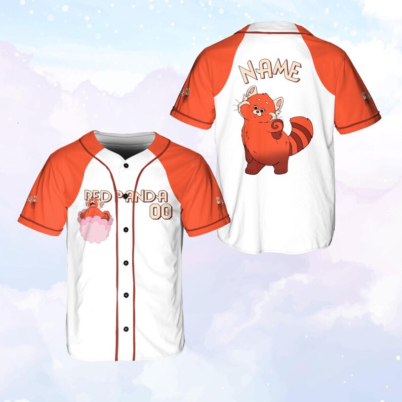 Custom Name Turning Red Characters Jersey, Disney Pixar Mei Red Panda