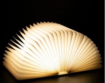 LumiBook Folding Book Shape Lamp, Lamp for Booklovers, Night Light Book Lamp, Bookworm Birthday Gift, Wedding Gift, Bookworm Get Well Soon