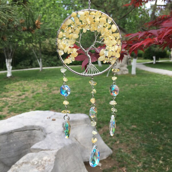 Colorful Tree of Life Crystal Wind Chime Suncatcher main image 0