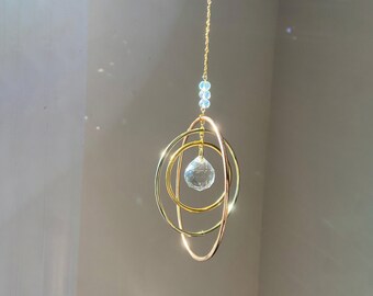 Circle Sun Catcher, Galaxy Sun Catcher, Rainbow Maker, Prism Suncatcher, Hanging Crystal Prism, Crystal Window Hanging, Housewarming DéCor