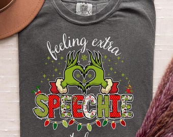 Speech Therapy Christmas tshirt SLP Christmas Crewneck Speech Therapist Shirt Speech Pathologist Sweatshirt Gift SLP Holiday Apparel