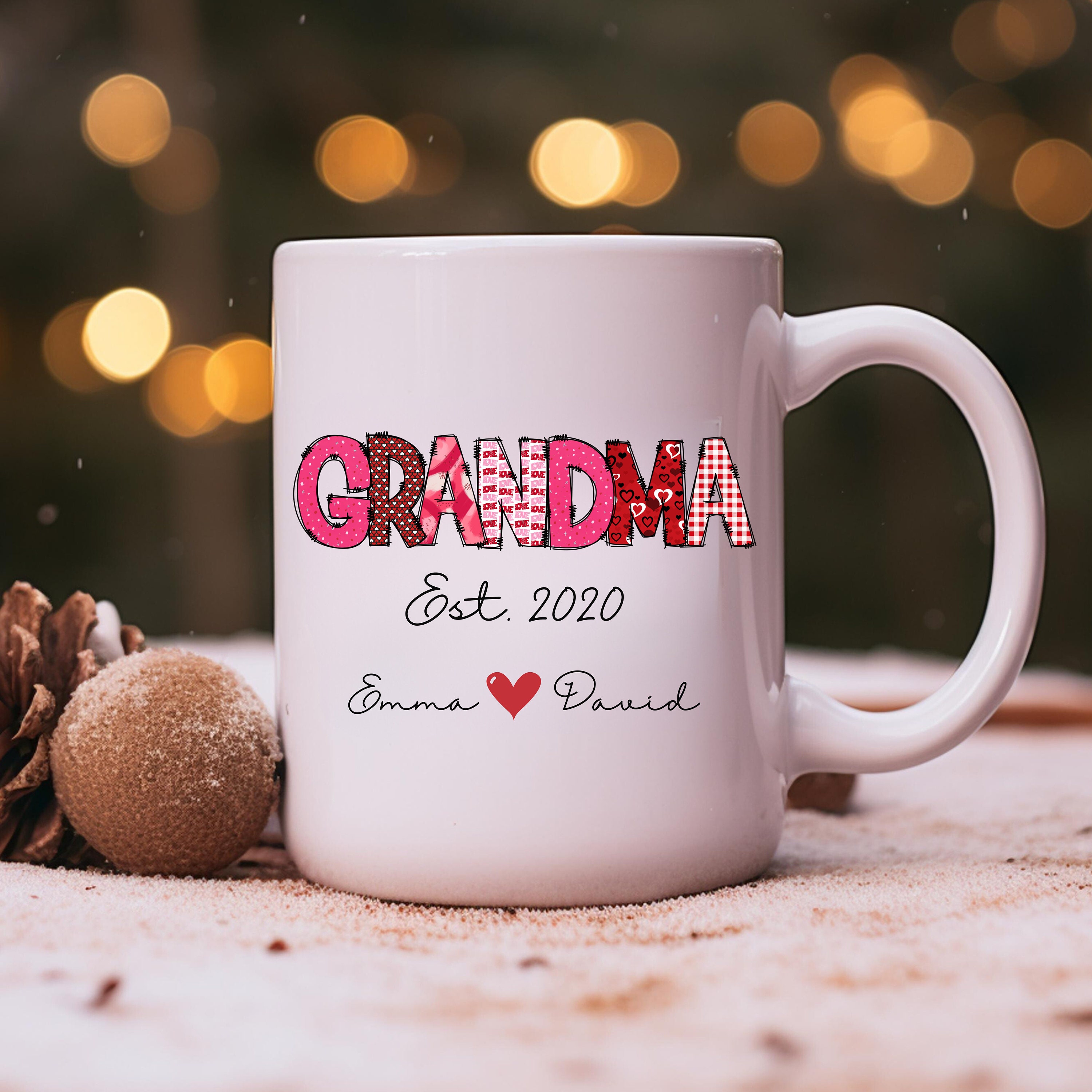Personalized Grandma Gift Valentine's Day Mug, Custom Grandma Coffee Mug, Love Spell, Grandma ...