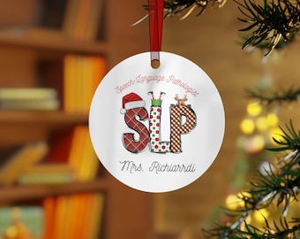 Speech Therapy Ornament Speech Therapist Christmas gift SLP gift personalized Thank You Christmas Ornament Personalized Teacher ornament