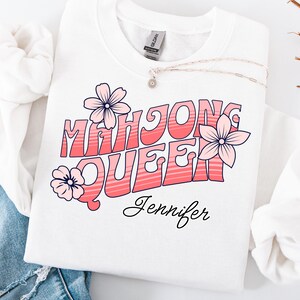 Personalized Mahjong Sweatshirt for Mother's Day, Retro Gilden Gift for Her, Vintage Godmother Gift, Auntie Sweatshirt from Niece, Bonus Mom