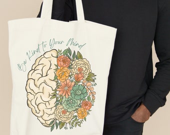 Mental Health Gifts | Mental Health Matters Tote Bag | Aesthetic Tote Bag | Inspirational Tote Bag | Therapist Tote Bag | Funny Tote Bag