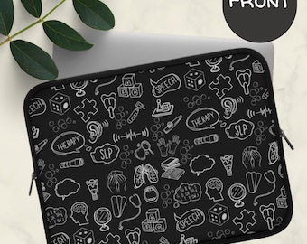 Custodia per laptop con logopedia, SLP Doodles personalizzata, custodia per Macbook, custodia per iPad, custodia per computer, custodia per Macbook, custodia per Macbook Air, custodia per Macbook Pro 13