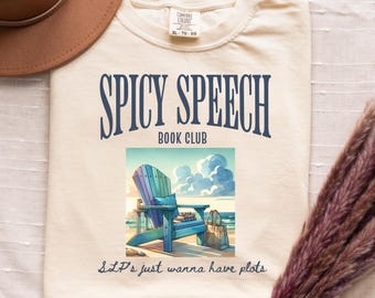 Comfort Colors Bookish Speech Therapy Shirt, Spicy Speech, SLP Shirt, Cute Goose Shirt, Funny SLP Tee, Language Pathologist Gift