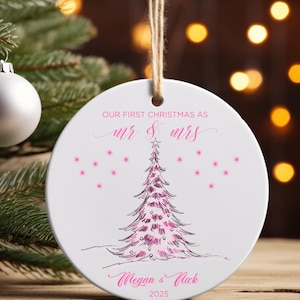 First Christmas Engaged Ornament, Personalized Engagement Gift for Couples, Custom Engagement Christmas Keepsake, Engaged Christmas Ornament