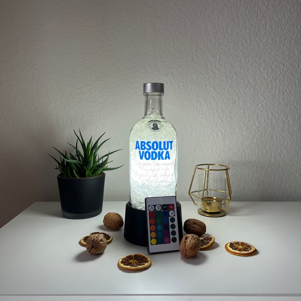 Handgefertigte Flaschenlampe: Absolut Vodka