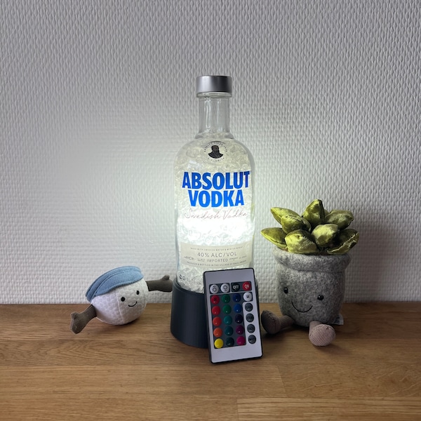 Handgemaakte flessenlamp: Absolut Vodka