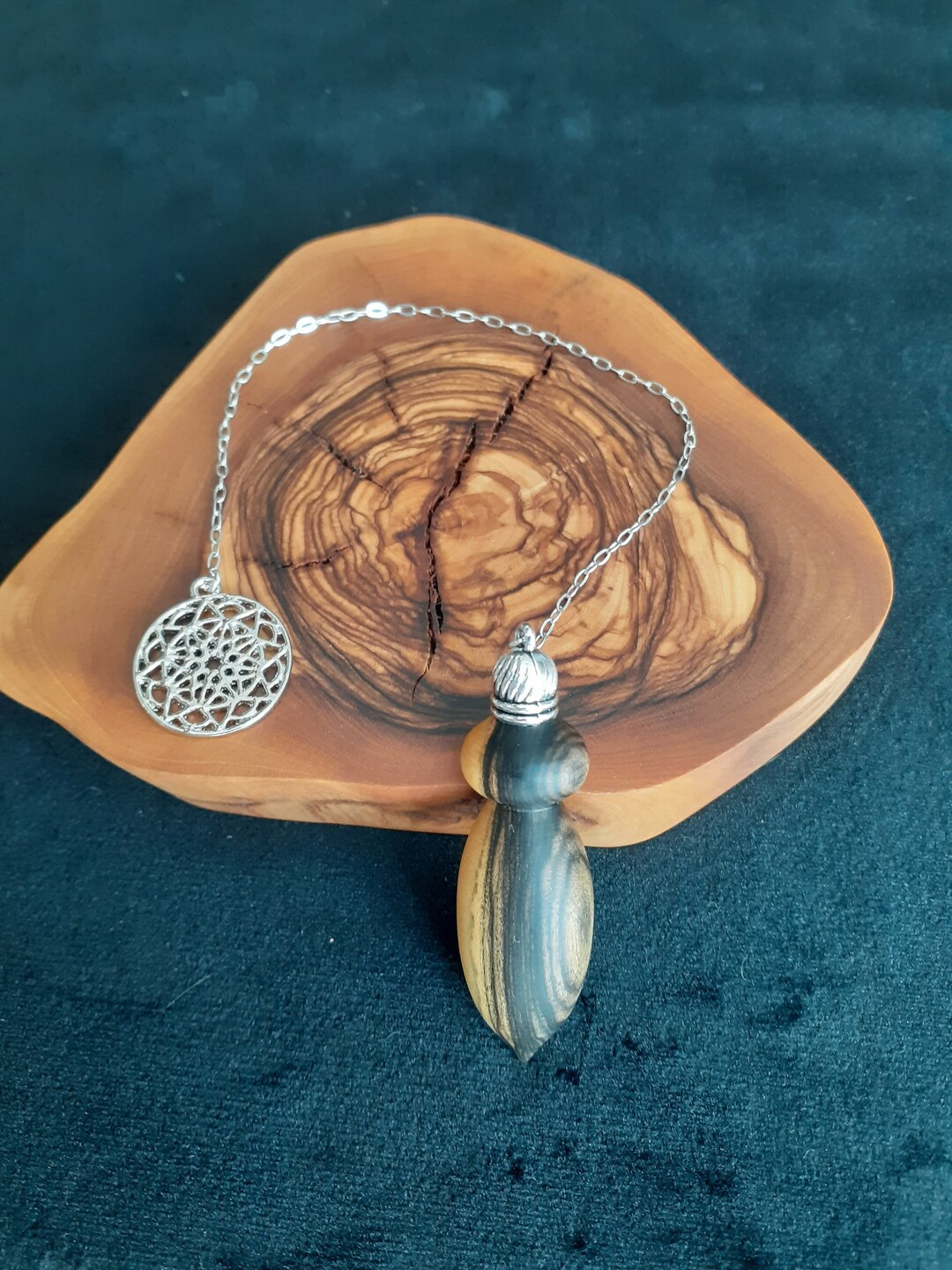 Royal Ebony Wood Dowsing Clock Flower of Life Charm Etsy