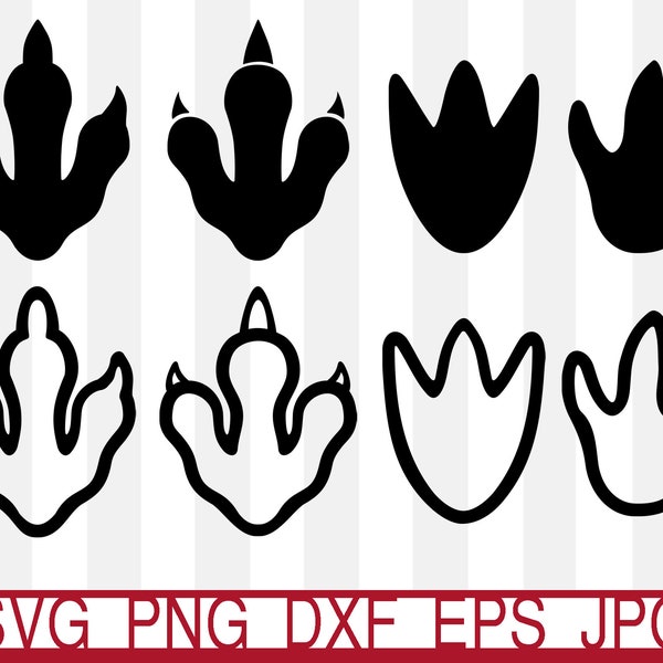 Dinosaur Footprint Svg,Dino Footprints Svg,Dinosaur Tracks,Dino Track Svg,Footprint Svg,T-Rex,Triceratops,Dino Birthday Theme Clipart