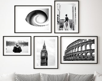 Fashion Wall Art Set Black and White Prints, Printable wall art, Photography Prints Digital Download, Paris wall art, Gallery Wall Set