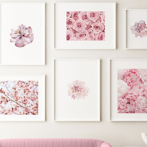 Pink Gallery Wall Set Digital Download Pink Wall Art Set Etsy