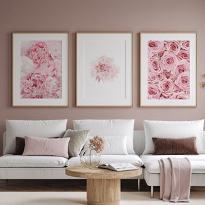 Pink Wall Art, Digital Download, Pink Floral Wall Art, Pink Home Decor, Blush Pink Wall Art, Light Pink Flowers, Pink Poster, Pink and White