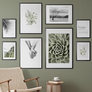 Sage Green Wall Art, Best Selling Art, Gallery Wall Set, Boho Wall Decor, Botanical Prints, Scandinavian Art, Hygge Wall Art, Olive Green