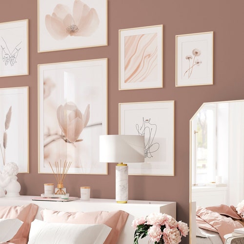 Pink Wall Decor Gallery Wall Set Pink Wall Art Pink Prints Etsy