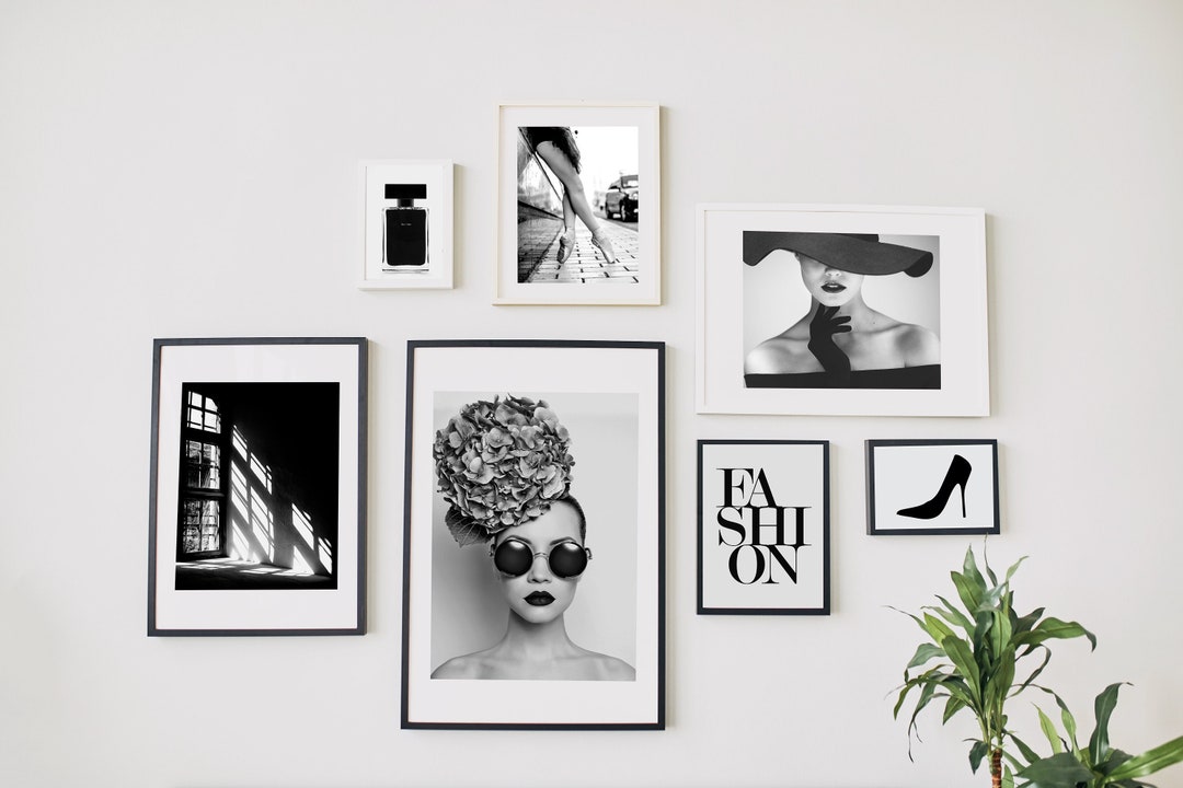 Black and White Fashion Wall Art Set Designer Wall Art Etsy