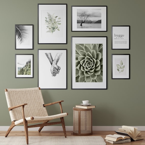 Sage Green Wall Art Gallery Wall Set Boho Wall Decor Etsy