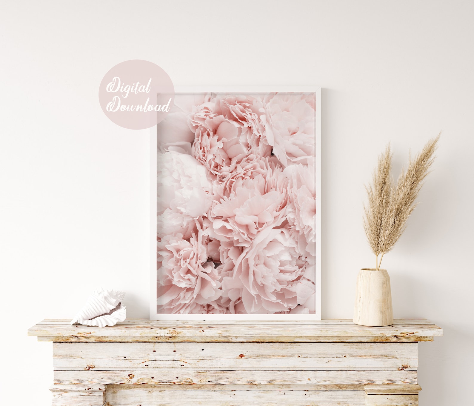 Pink and Green Gallery Wall Set Printable Wall Art Emerald Etsy